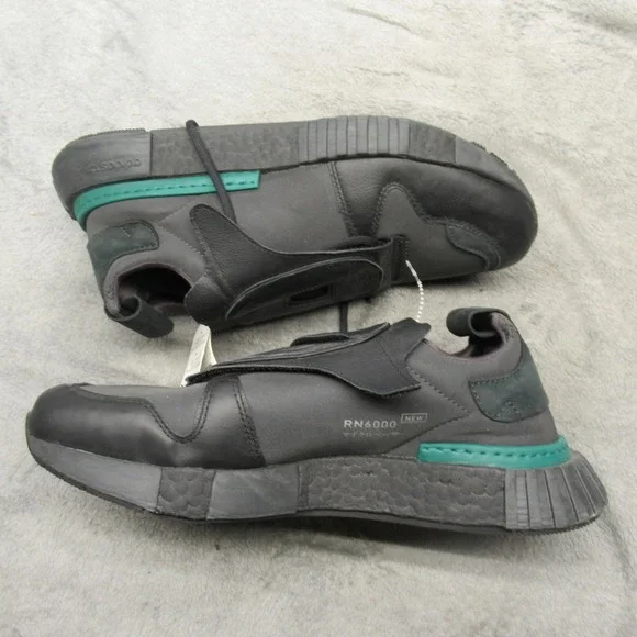 Adidas Futurepacer Shoes Mens 10 Core Black Carbon Green Leather‎ Sneakers NEW